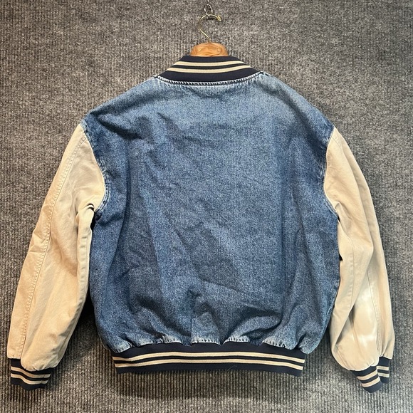 Vintage Hartwell ViaSport Denim Varsity Jacket Size XL Made In Hong Kong 80s - Picture 8 of 9